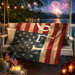 Vintage 1776 Amerikanische Flagge Patriotisch Fleecedecke