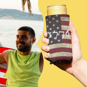 Vintage 1776 Amerikanische Flagge Selters Dosenkühler