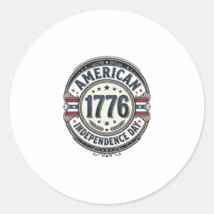 Vintage 1776 Amerikanischer Unabhängigkeitstag-Shi Runder Aufkleber