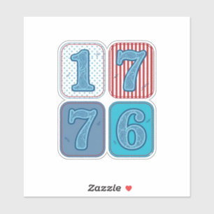 Vintage 1776 patriotisches Patchwork Aufkleber