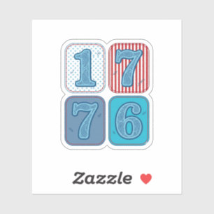 Vintage 1776 patriotisches Patchwork Aufkleber