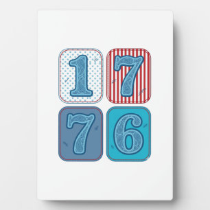 Vintage 1776 patriotisches Patchwork Fotoplatte