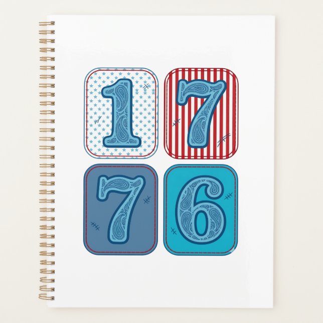 Vintage 1776 patriotisches Patchwork Planer (Vorderseite)
