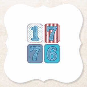Vintage 1776 patriotisches Patchwork Untersetzer