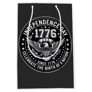 Vintage 1776 Unabhängigkeitstag abgenutztes Emblem Mittlere Geschenktüte
