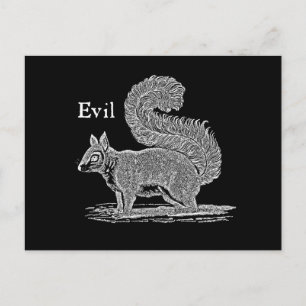Vintage 1800er Evil Squirrel Illustration Postkarte