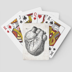 Vintage 1800er Herz Retro Herz Anatomie Herzen Spielkarten