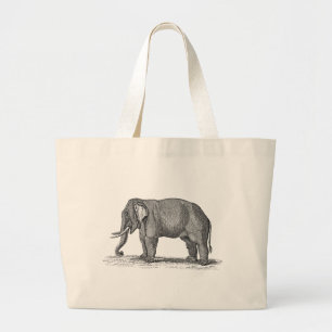 Vintage 1800s Elefant-Illustration - Elefanten Jumbo Stoffbeutel