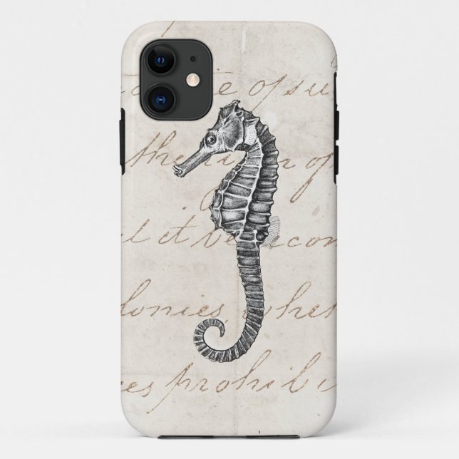 Vintage 1800s hawaiische Seepferdeillustration Case-Mate iPhone Hülle (Rückseite)