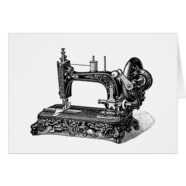Vintage 1800s Nähmaschine-Illustration (Vorderseite (Horizontal))