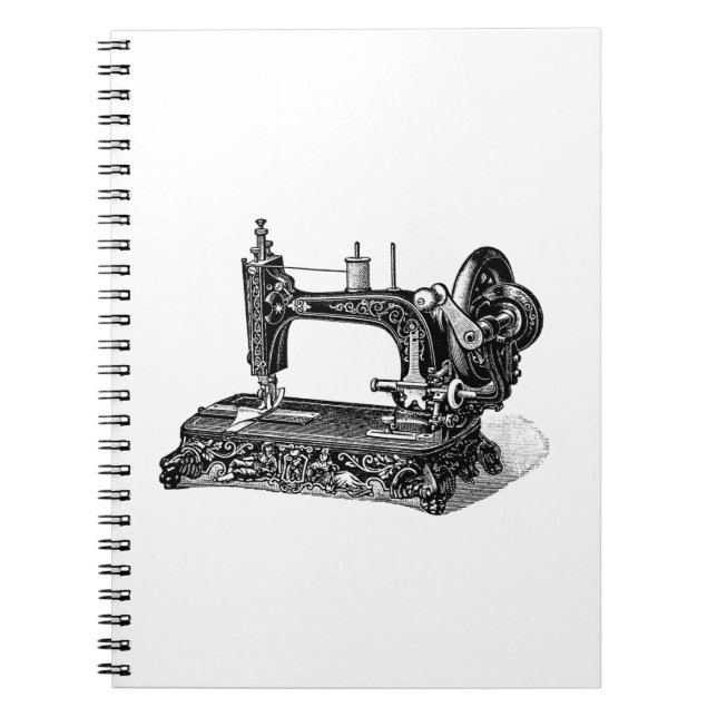 Vintage 1800s Nähmaschine-Illustration Notizblock (Vorderseite)