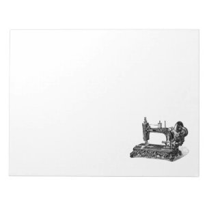 Vintage 1800s Nähmaschine-Illustration Notizblock