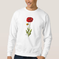 Vintage 1800s rote Mohnblumen-wilde