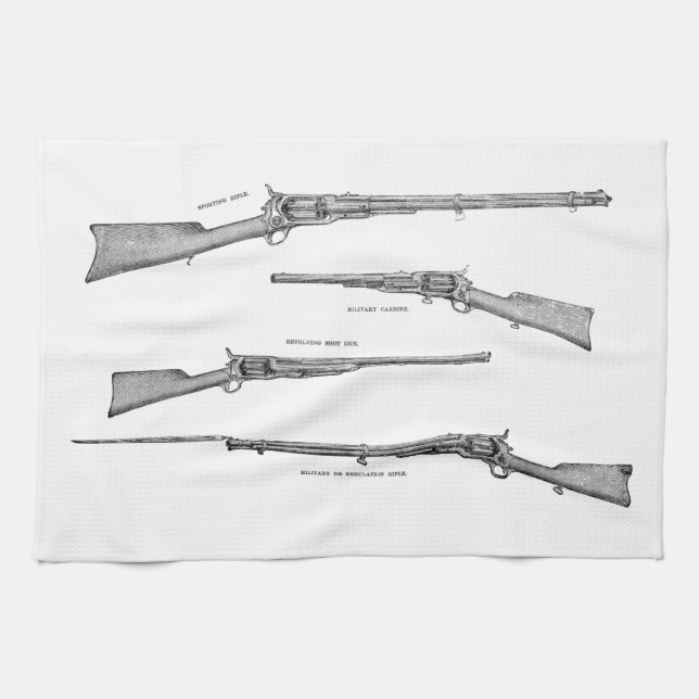 Vintage 1800s Schrotflinte-Antike schoss Küchentuch (Horizontal)