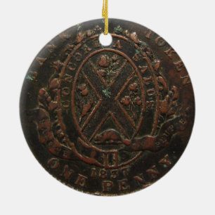 "Vintage 1837 Concordia Bank Penny" Keramik Ornament