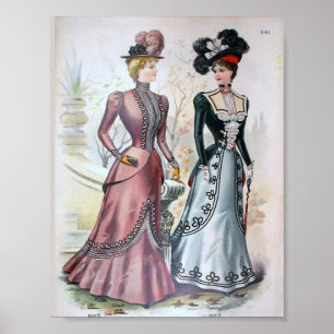 Vintage 1890's die Mode der Frauen Poster