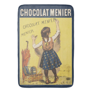 Vintage 1892 Chocolat Menier Französisches Mädchen Badematte