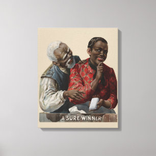 Vintage 1895 Zigarrenwerbung Afroamerikaner Leinwanddruck