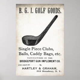 Vintage 1898-Golf-Werbung - Printwerbung Poster