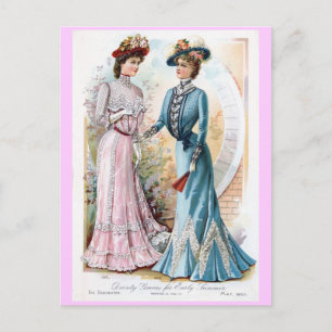 Vintage 1901 Frühling/Sommer Kleider Postkarte