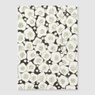 Vintage 1902 japanisches Blumenmuster: schwarze we Magnetkarte