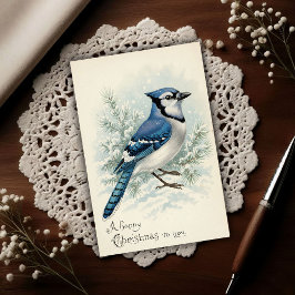 Vintage 1908 Blue Jay Christmas  Postkarte