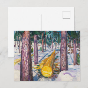 Vintage 1912 Munch Gelber Baumstamm Wald Kunstwerk Postkarte