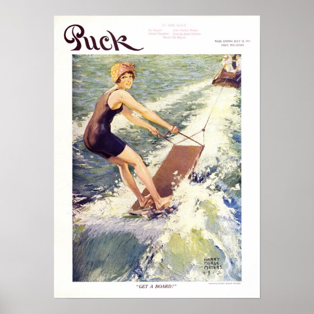 Vintage 1915 Puck Magazine Cover, Beach Poster (Vorne)