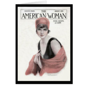 Vintage 1919 Amerikaner-Frauen-leere Karte KRW