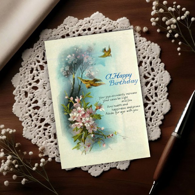 Vintage 1920 Birthday Blossom Art  Postkarte (Von Creator hochgeladen)