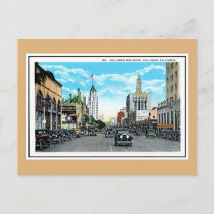Vintage 1920er Hollywood Blvd. Hollywood CAL Postkarte