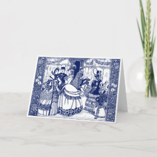 Vintage 1920er viktorianisches Xmas-Strolling & Ei Feiertagskarte