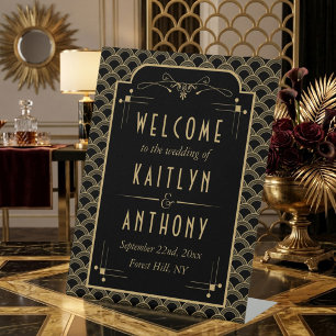 Vintage 1920's Art Deco Gatsby Wedding Welcome Sockelschild