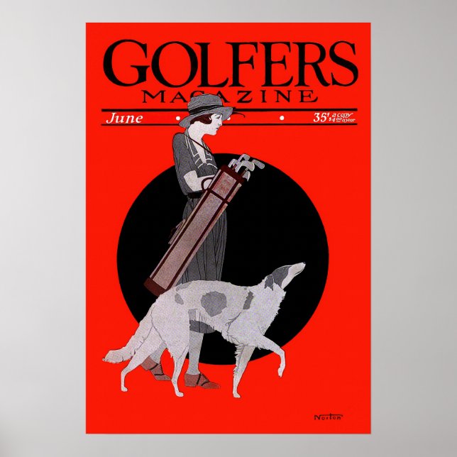 Vintage 1922 Golf Print Poster (Vorne)
