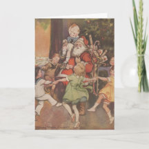 Vintage 1923 Weihnachtsmann & Kinder Weihnachten