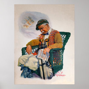 Vintage 1925-Golfdrucke Poster