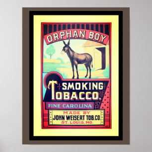 "Vintage, 1930er "Waisenjunge" Tabakposter Poster
