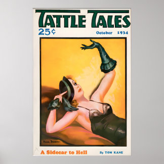 Vintage 1930s Pin-Up-Girl-Plakat und Leinwand A Poster