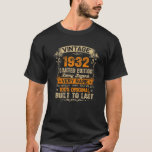 Vintage 1932 Retro Classic 90Th Birthday 90 Years T-Shirt<br><div class="desc">Funny 90th B-Day birthday gifts idea for men women mom dad grandpa grandma aunt uncle brother sister who were born in january february march april may june july august september october november december 1932. Life begins at 90 Years Of Being Awesome. Perfect 90 years old 90th birthday Gift Idea for...</div>