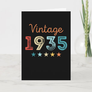 Vintage 1935 90. Geburtstag Retro-Geschenk 90 Jahr Karte