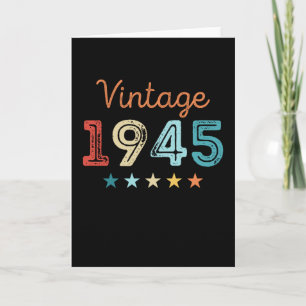 Vintage 1945 80. Geburtstag Retro-Geschenk 80 Jahr Karte