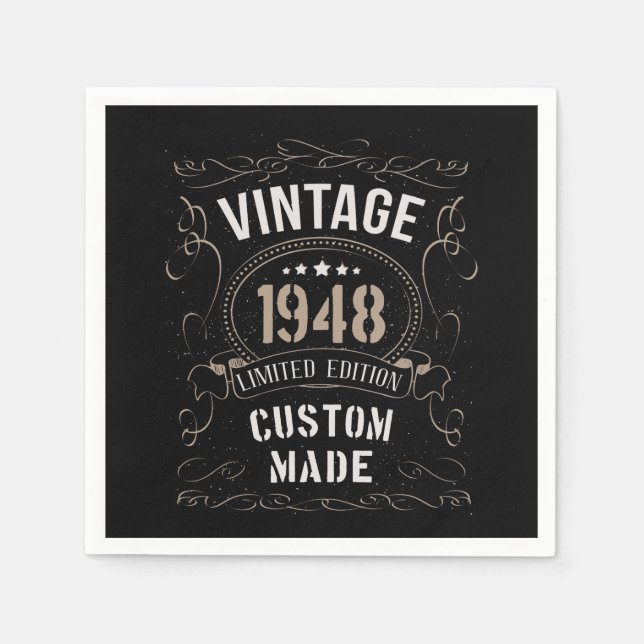 Vintage 1948 Limited Edition Custom made Card Serviette (Vorderseite)
