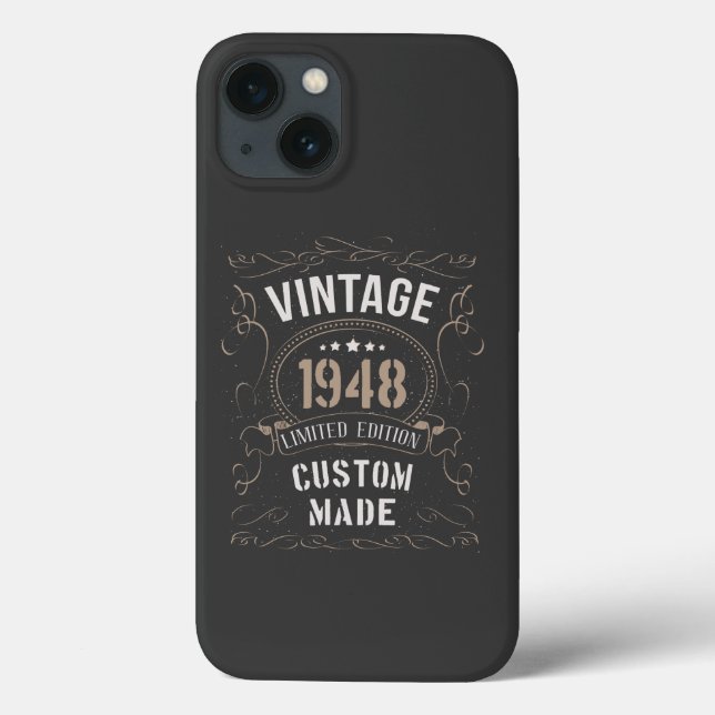 Vintage 1948 Limited Edition Custom made T-Shirt Case-Mate iPhone Hülle (Rückseite)