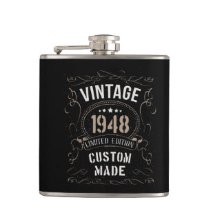 Vintage 1948 Limitierte Auflage Maßgeschneidertes Flachmann
