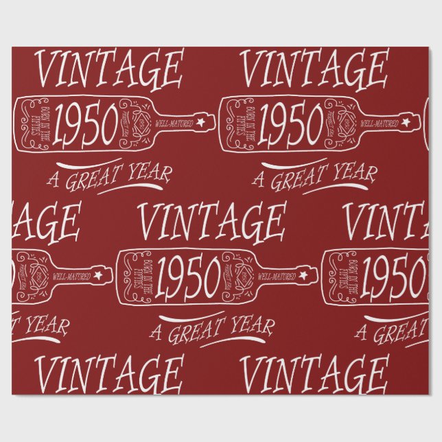 Vintage 1950 Ein Großartiges Jahr Geschenkpapier (Flach)