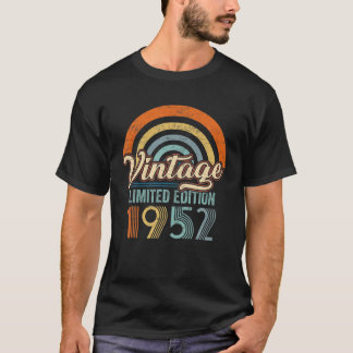 Vintage 1952 70Th Year Old Birthday Gifts Limited T-Shirt