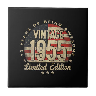 Vintage 1955 Limitierte Edition 70 Jahre alte Gesc Fliese