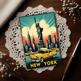 Vintage 1955 New York City Skyline Postkarte