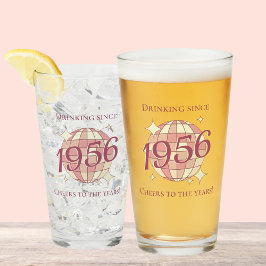 Vintage 1956 70th birthday retro purple glas