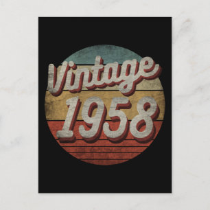 VINTAGE 1958 GEBURTSTAGSGESCHENK FÜR MÄNNER FRAUEN POSTKARTE